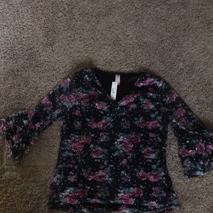 This is a flower floral dressy shirt